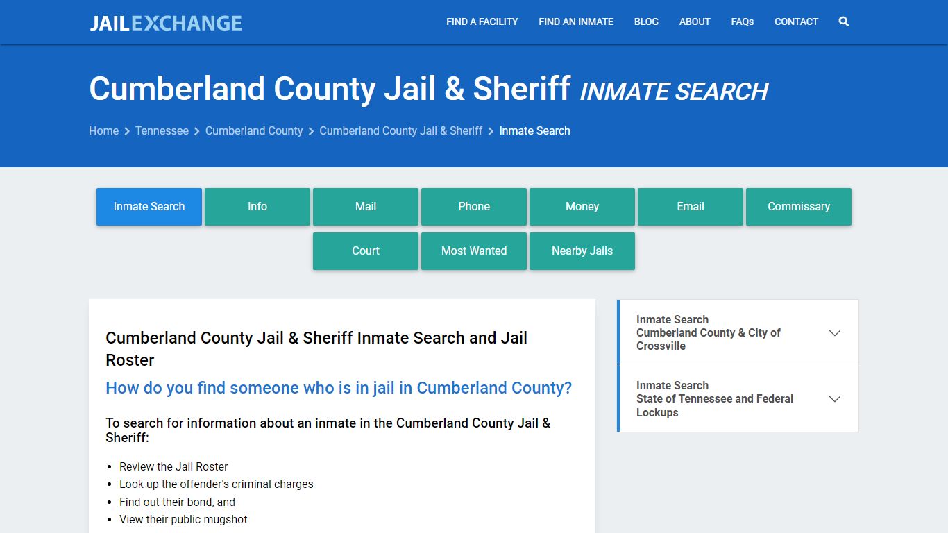 Cumberland County Jail & Sheriff Inmate Search - Jail Exchange