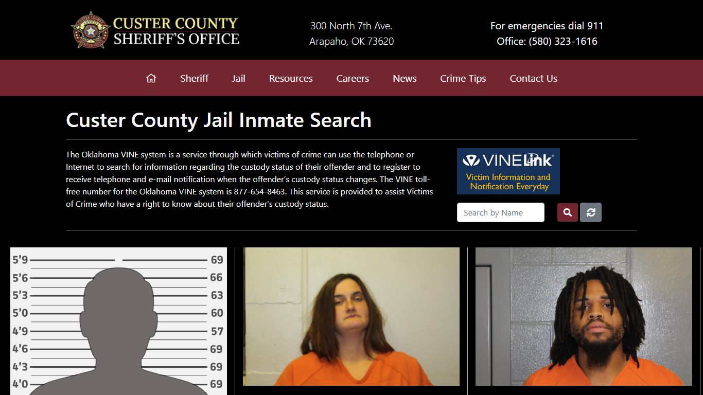 Inmate Search - Custer County Sheriff's Office