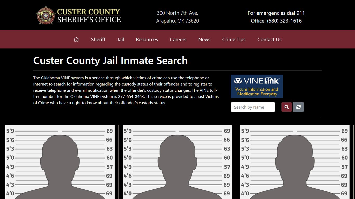 Inmate Search - Custer County Sheriff's Office