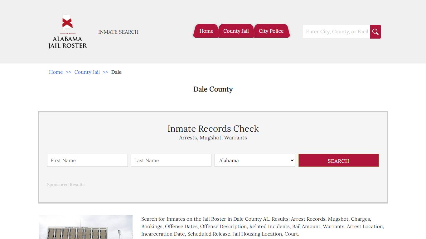 Dale County | Alabama Jail Inmate Search