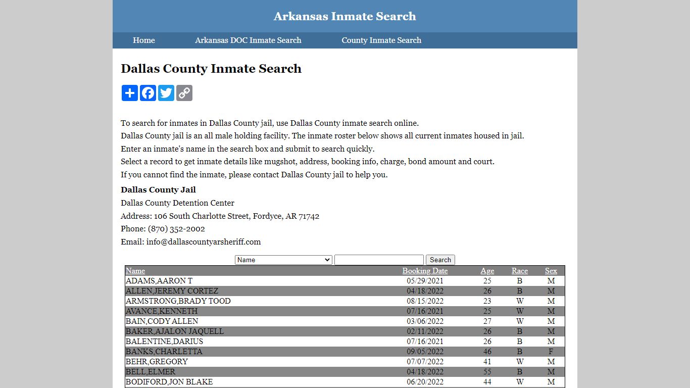 Dallas County Inmate Search