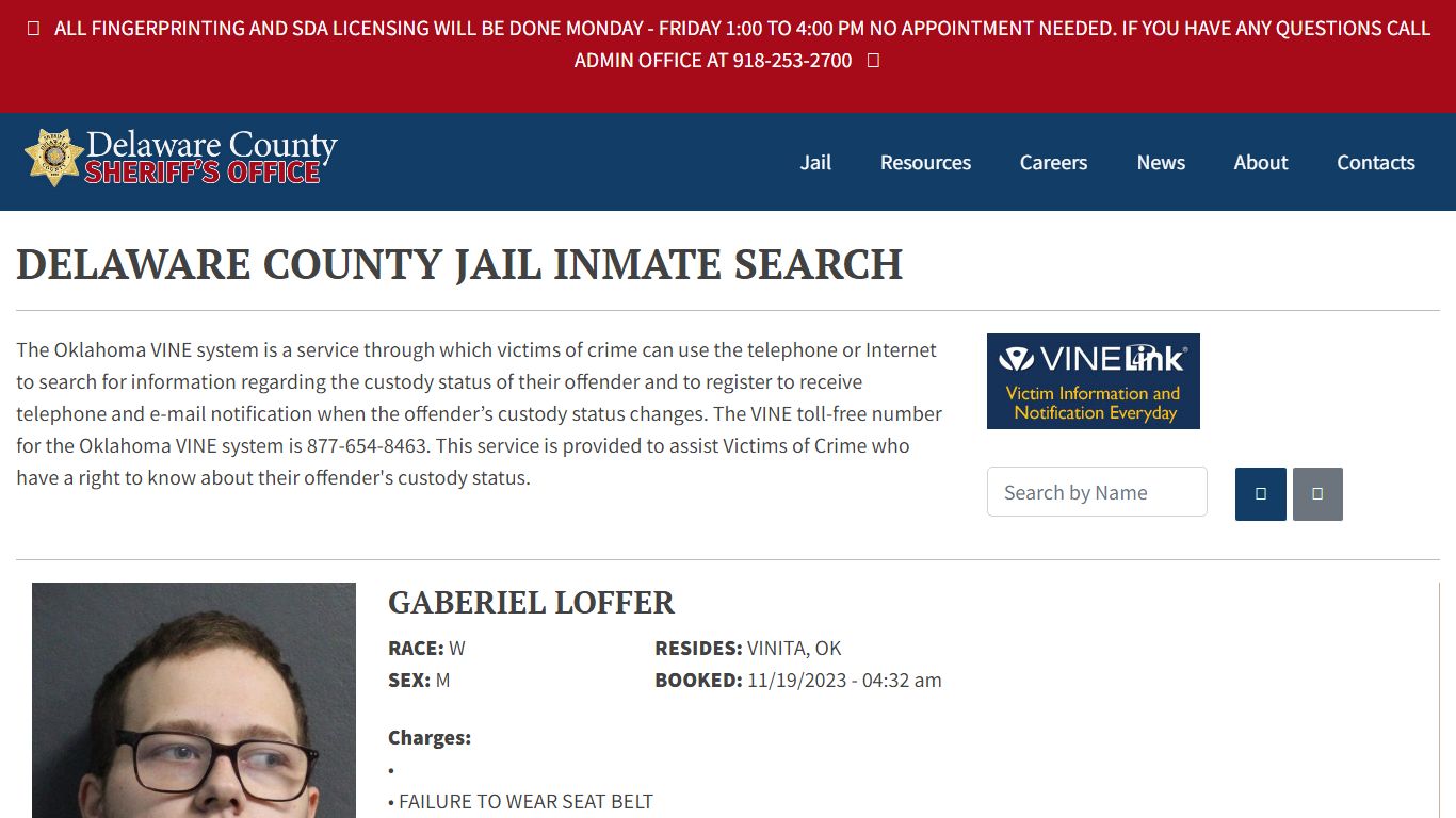 Inmate Search - Delaware County Sheriff's Office