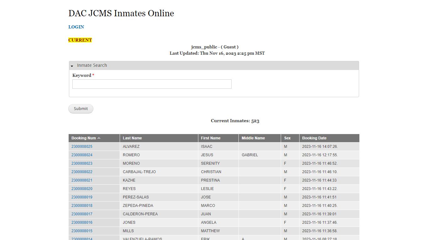 Inmates Online | Doña Ana County, NM