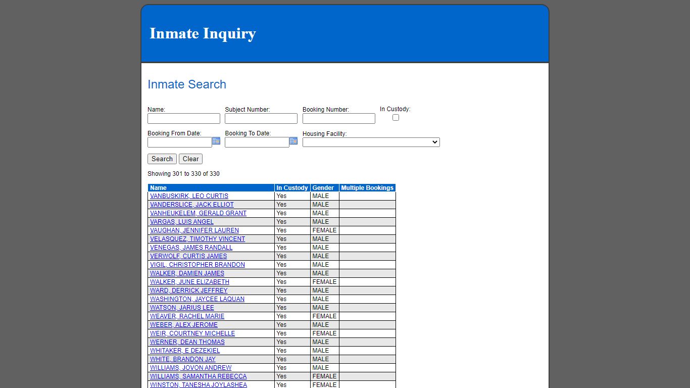 Inmate Search - cad.douglas.co.us