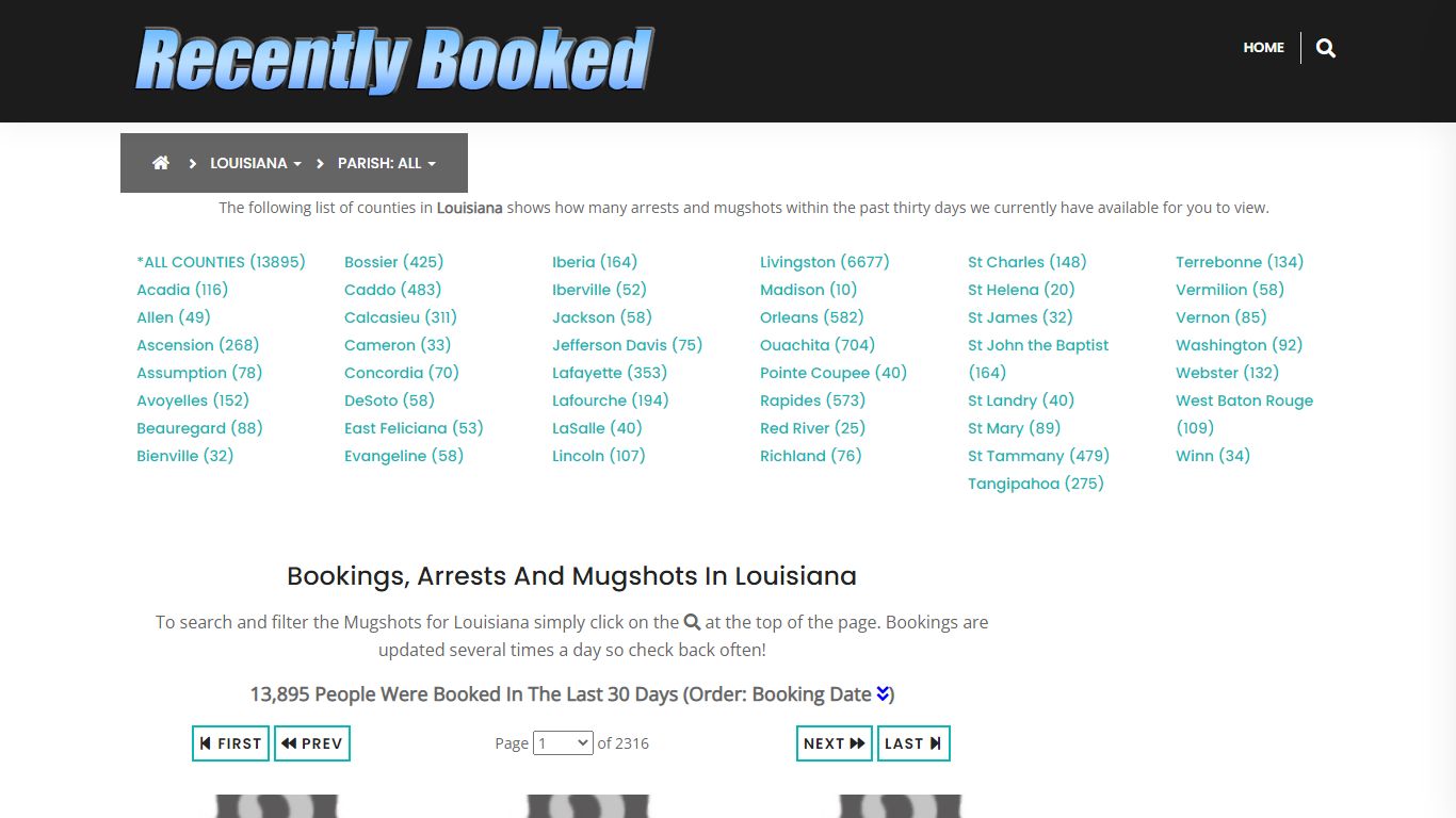 Bookings, Arrests and Mugshots in East Feliciana Parish, Louisiana