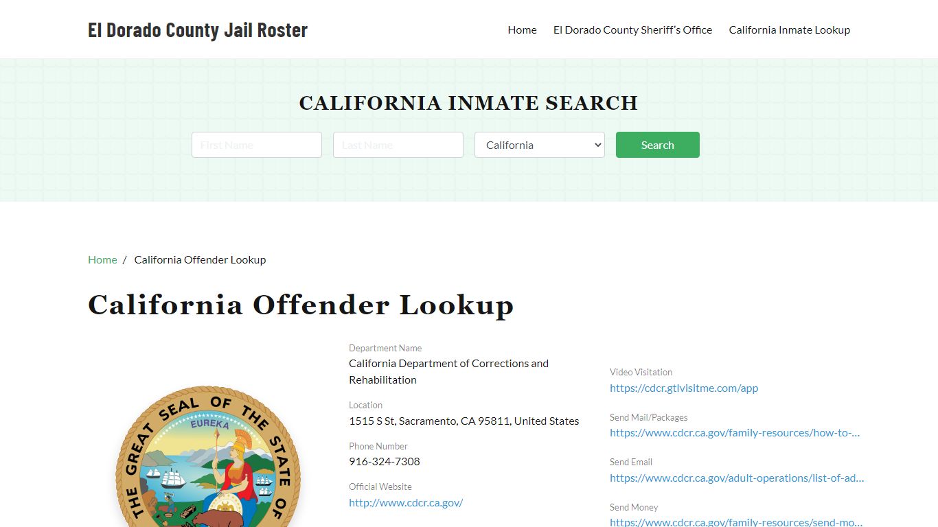 California Inmate Search, Jail Rosters