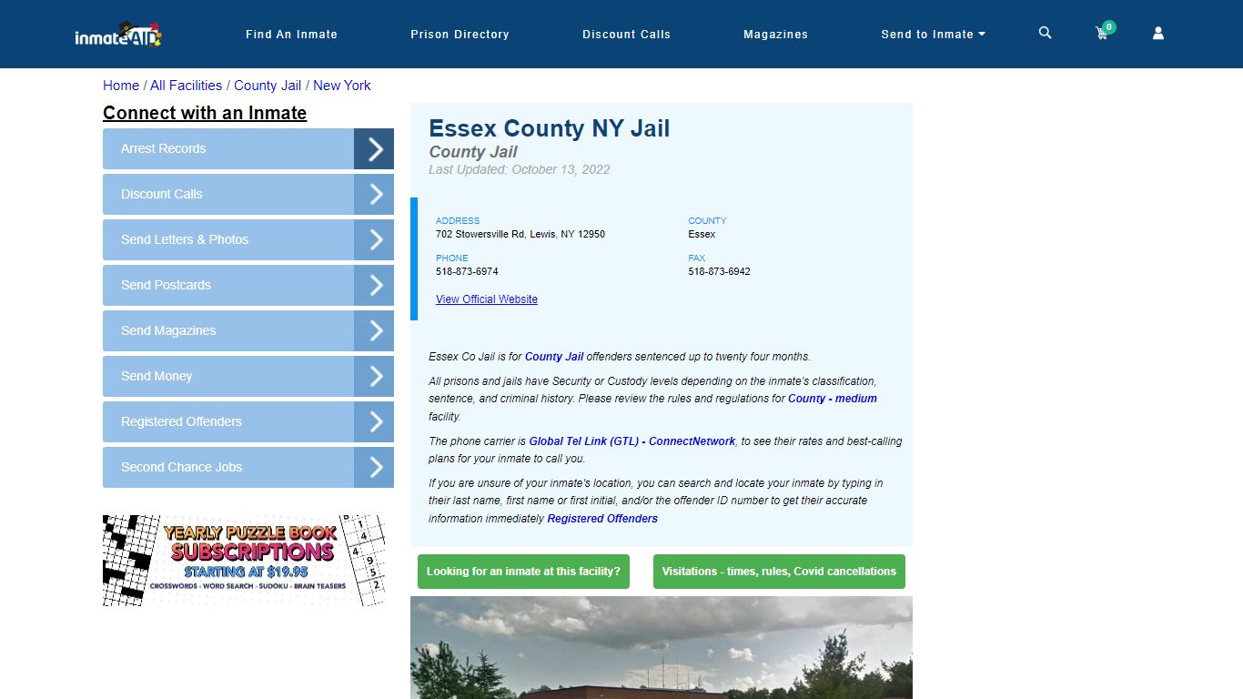 Essex County NY Jail - Inmate Locator - Lewis, NY