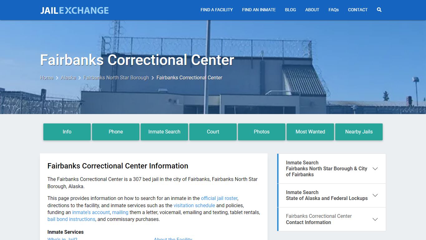 Fairbanks Correctional Center, AK Inmate Search, Information