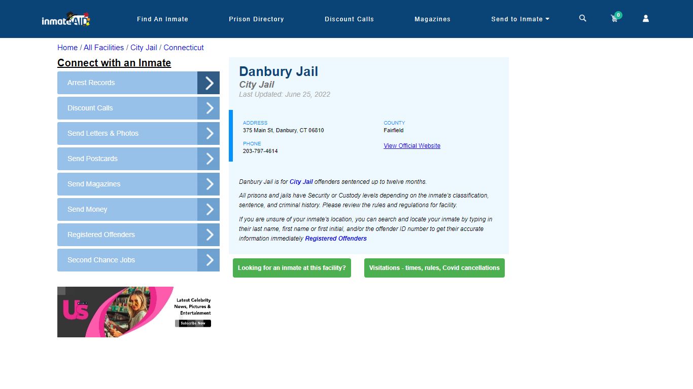 Danbury Jail | Inmate Locator