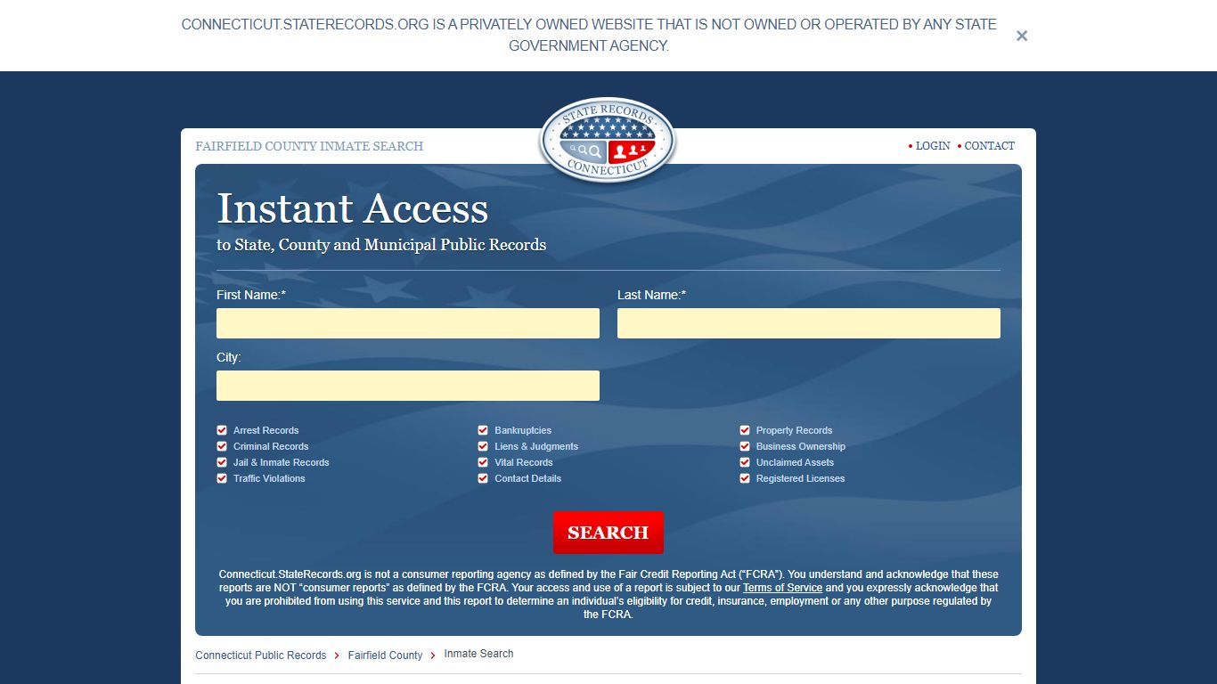 Fairfield County, Connecticut Inmate Search | StateRecords.org