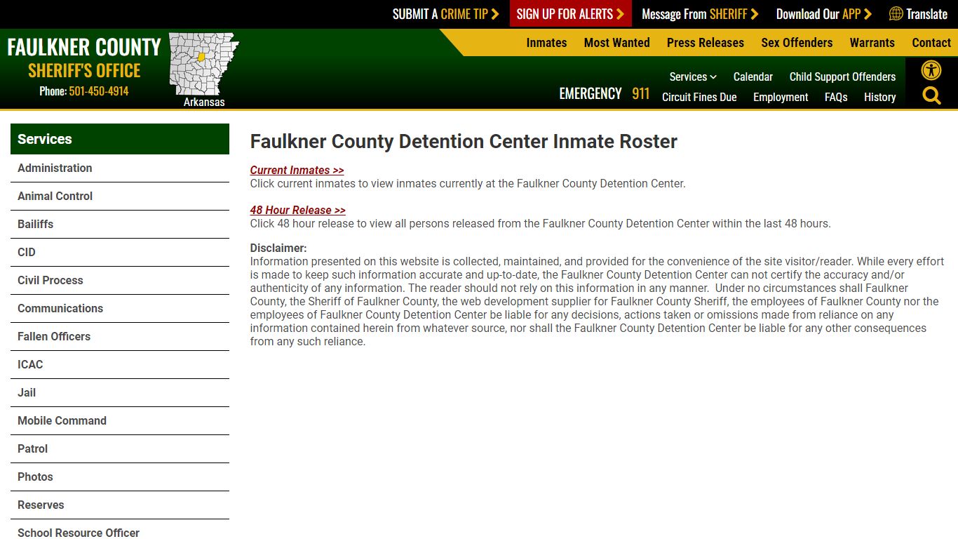 Roster Choose - Faulkner County Sheriff's Office - Arkansas