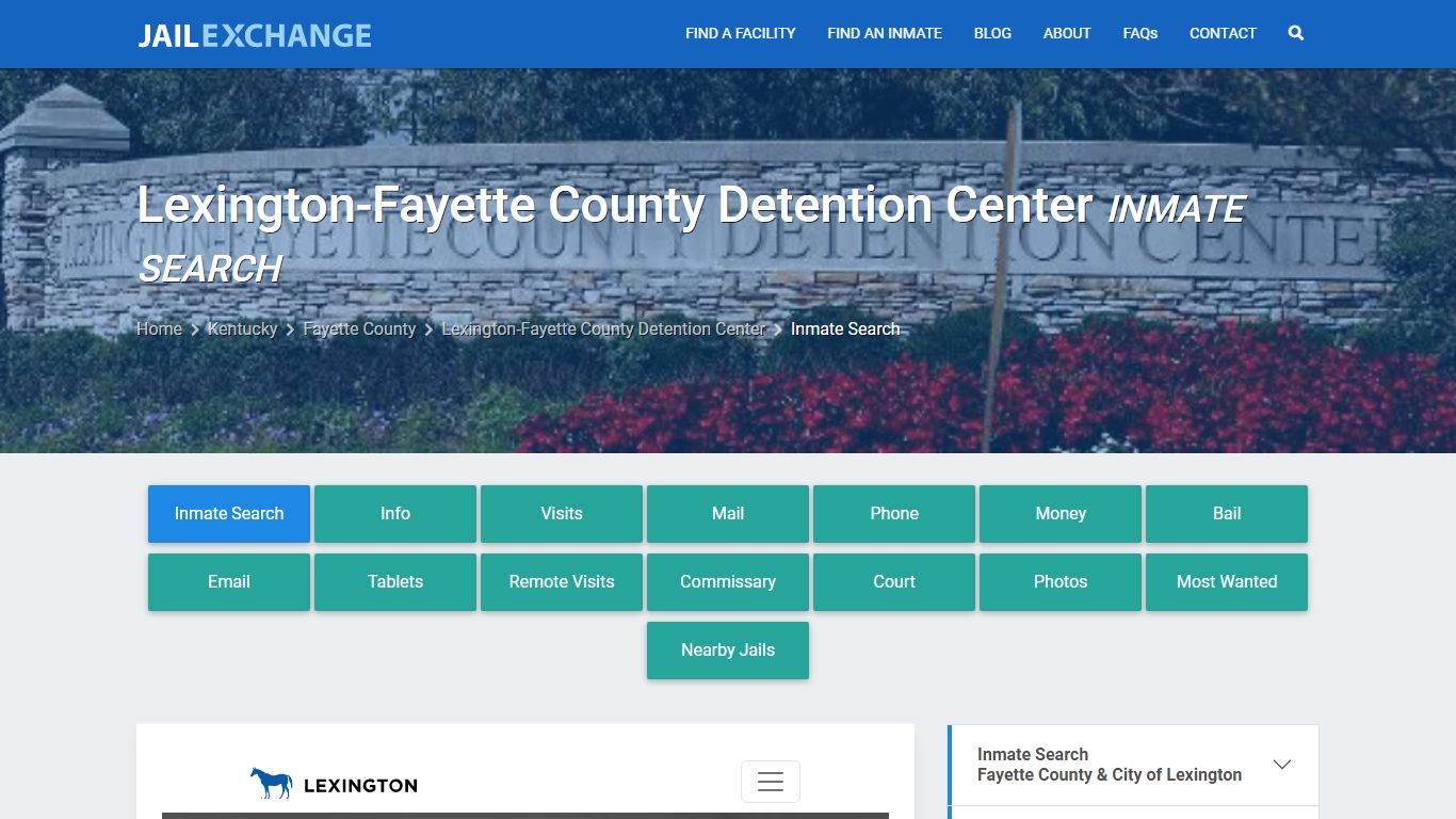 Lexington-Fayette County Detention Center Inmate Search