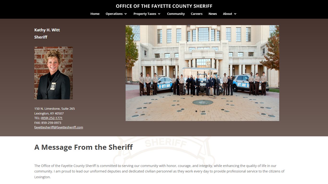 Fayette County Sheriff's Office, Lexington, KY | Kathy H. Witt, Fayette ...