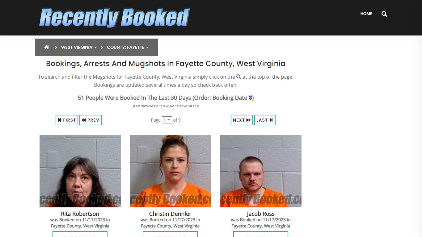 Bookings, Arrests and Mugshots in Fayette County, West Virginia