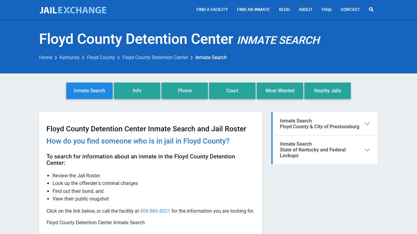 Floyd County Detention Center Inmate Search - Jail Exchange