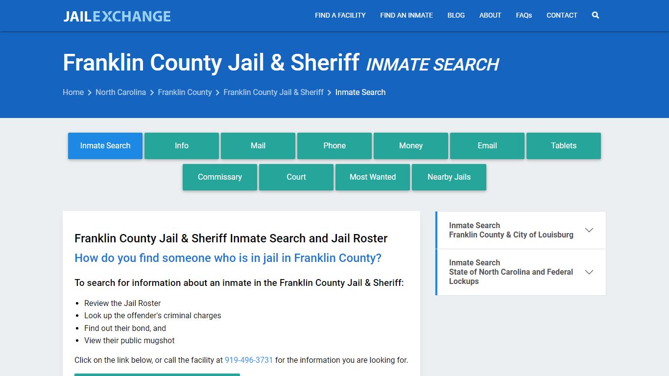 Franklin County Jail & Sheriff Inmate Search - Jail Exchange