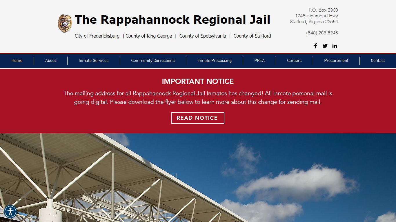 Home | Rappahannock Regional Jail | Stafford, Virginia