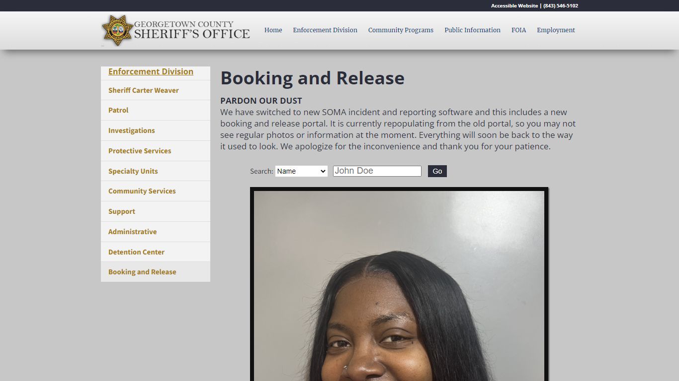 Booking and Release - GCSheriff.org