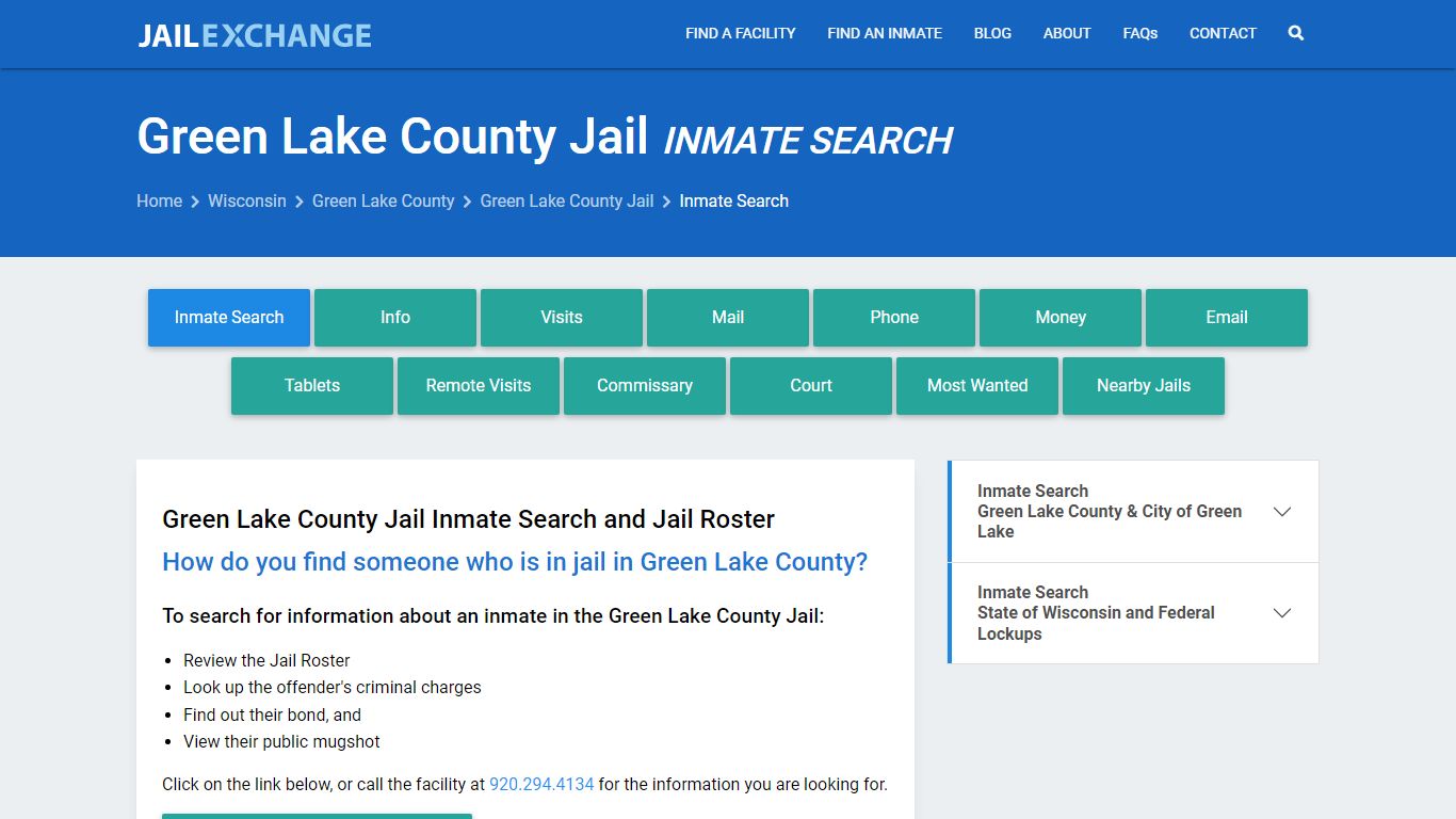 Inmate Search: Roster & Mugshots - Green Lake County Jail, WI