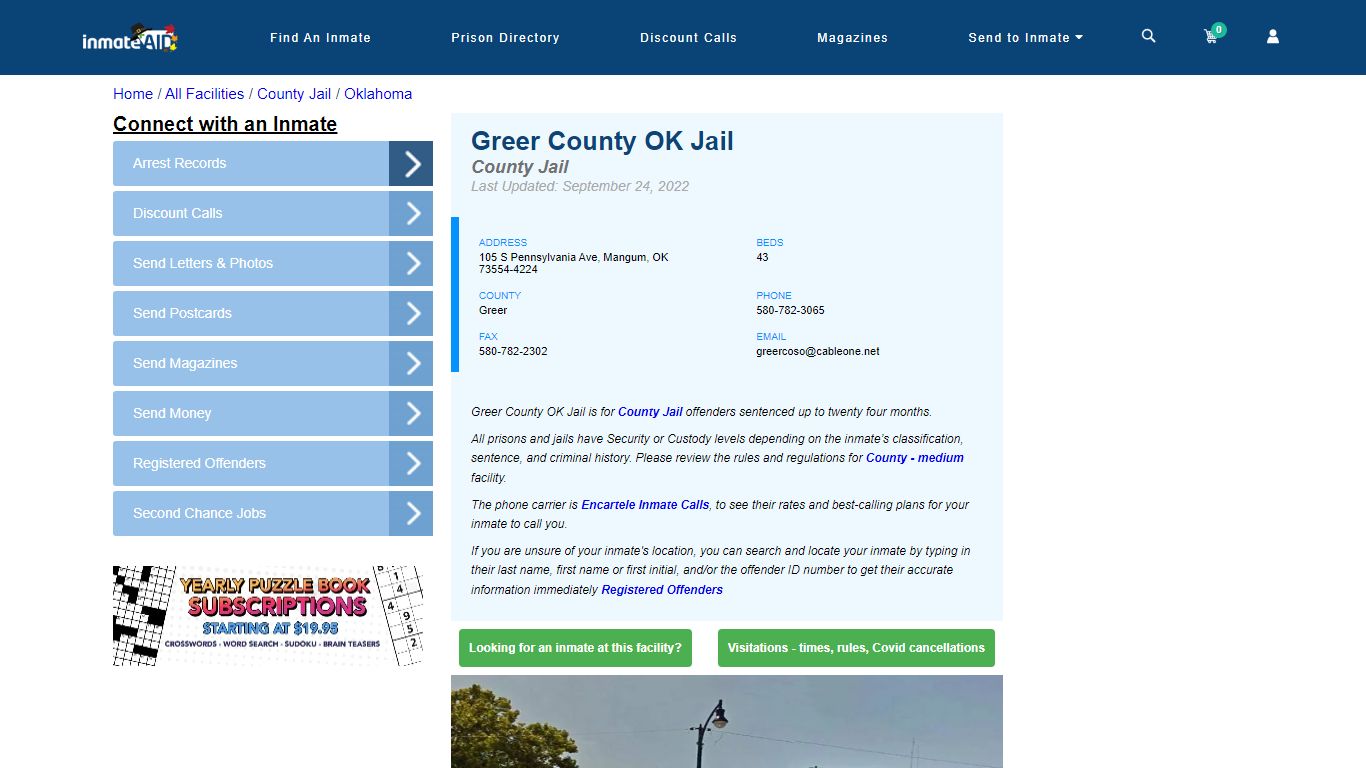 Greer County OK Jail - Inmate Locator - Mangum, OK