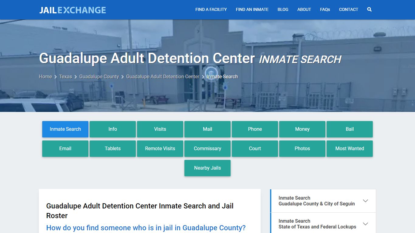 Guadalupe Adult Detention Center Inmate Search - Jail Exchange