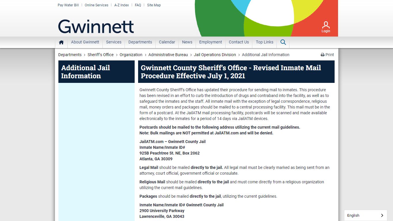 Additional Jail Information - Gwinnett | Gwinnett County