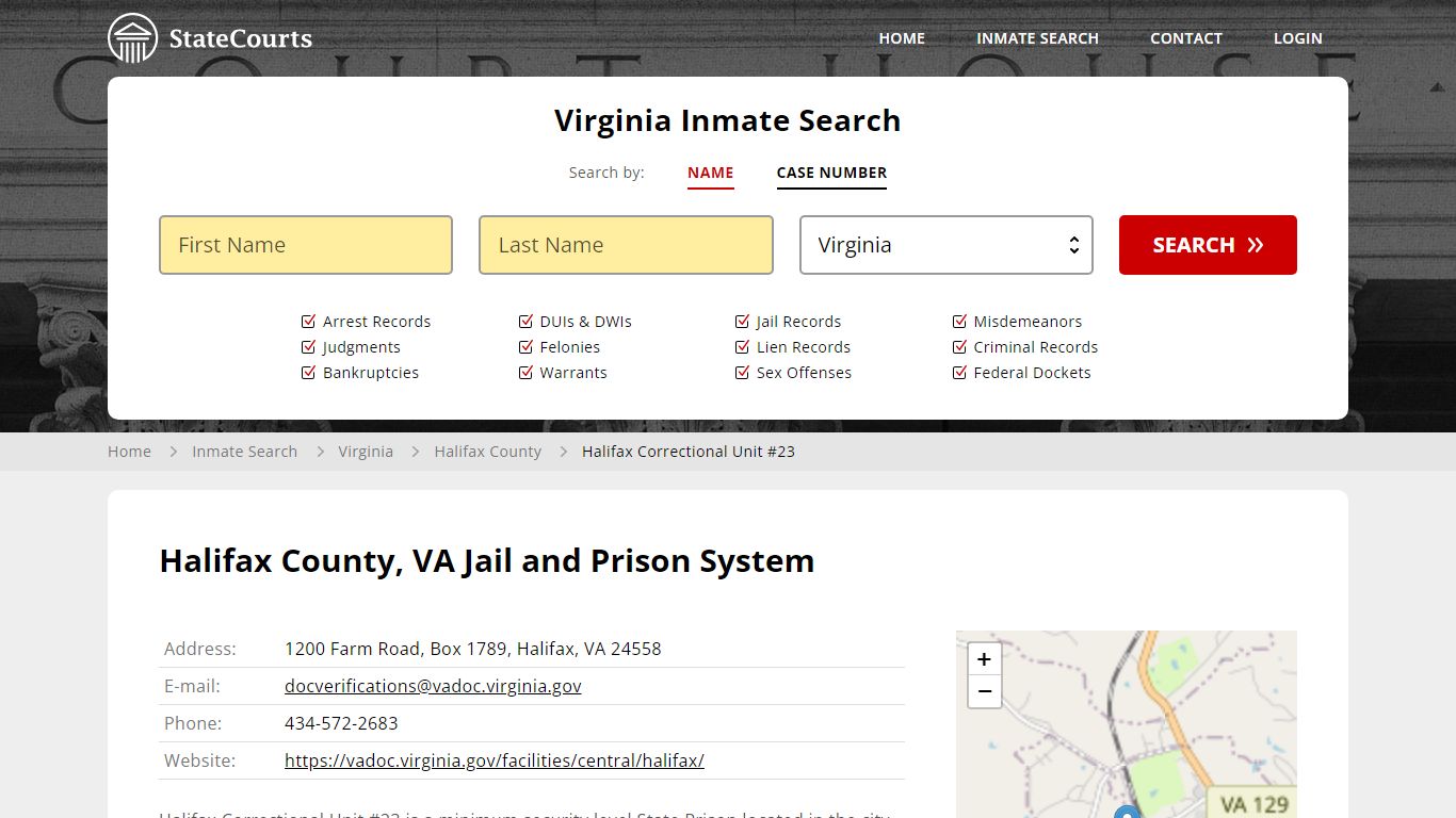 Halifax County, VA Jail and Prison System - State Courts