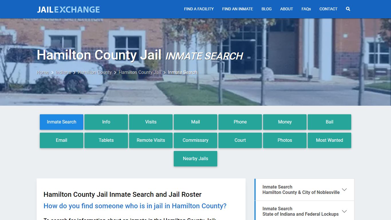 Hamilton County Jail Inmate Search - Jail Exchange