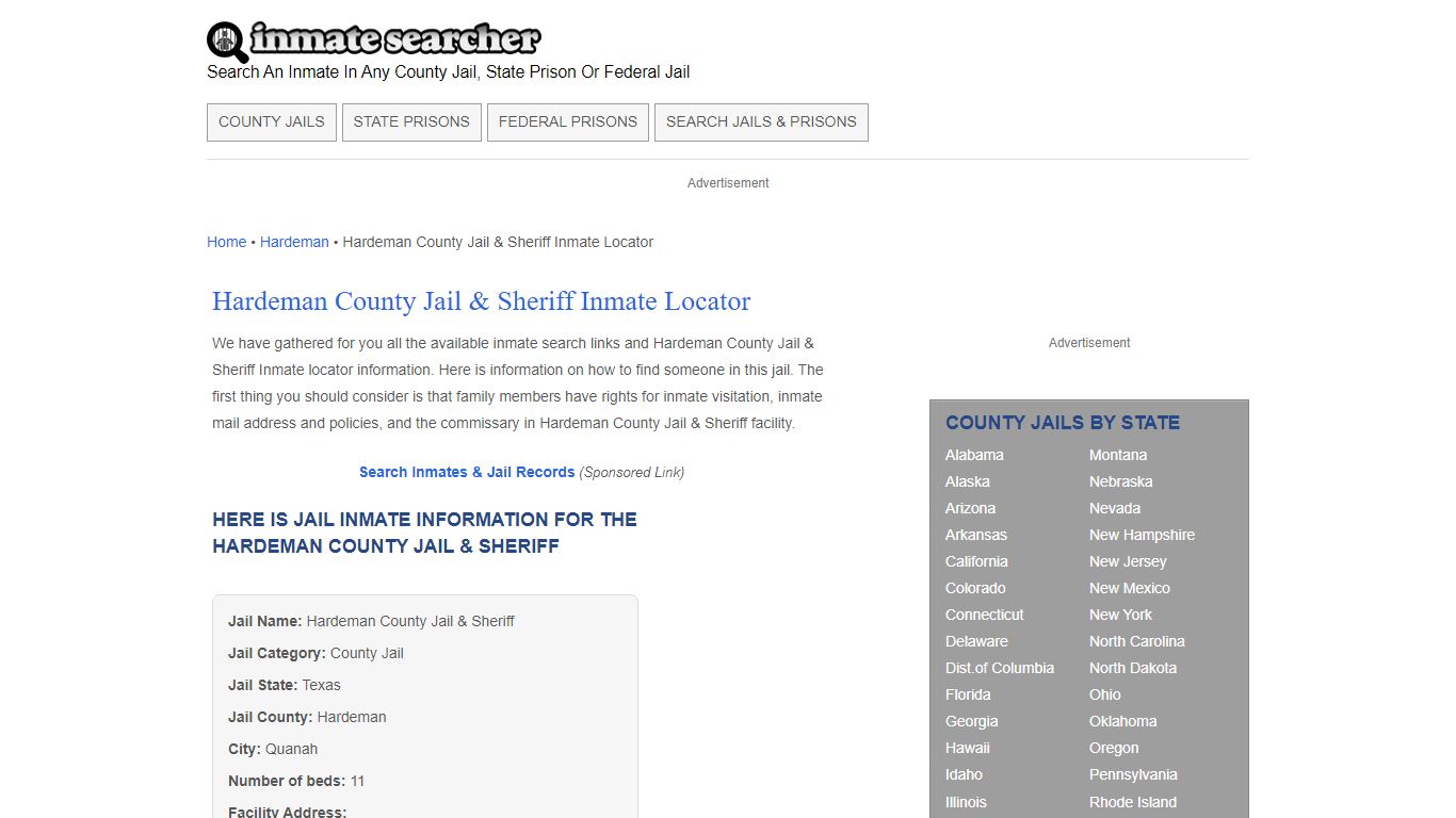 Hardeman County Jail & Sheriff Inmate Locator - Inmate Searcher