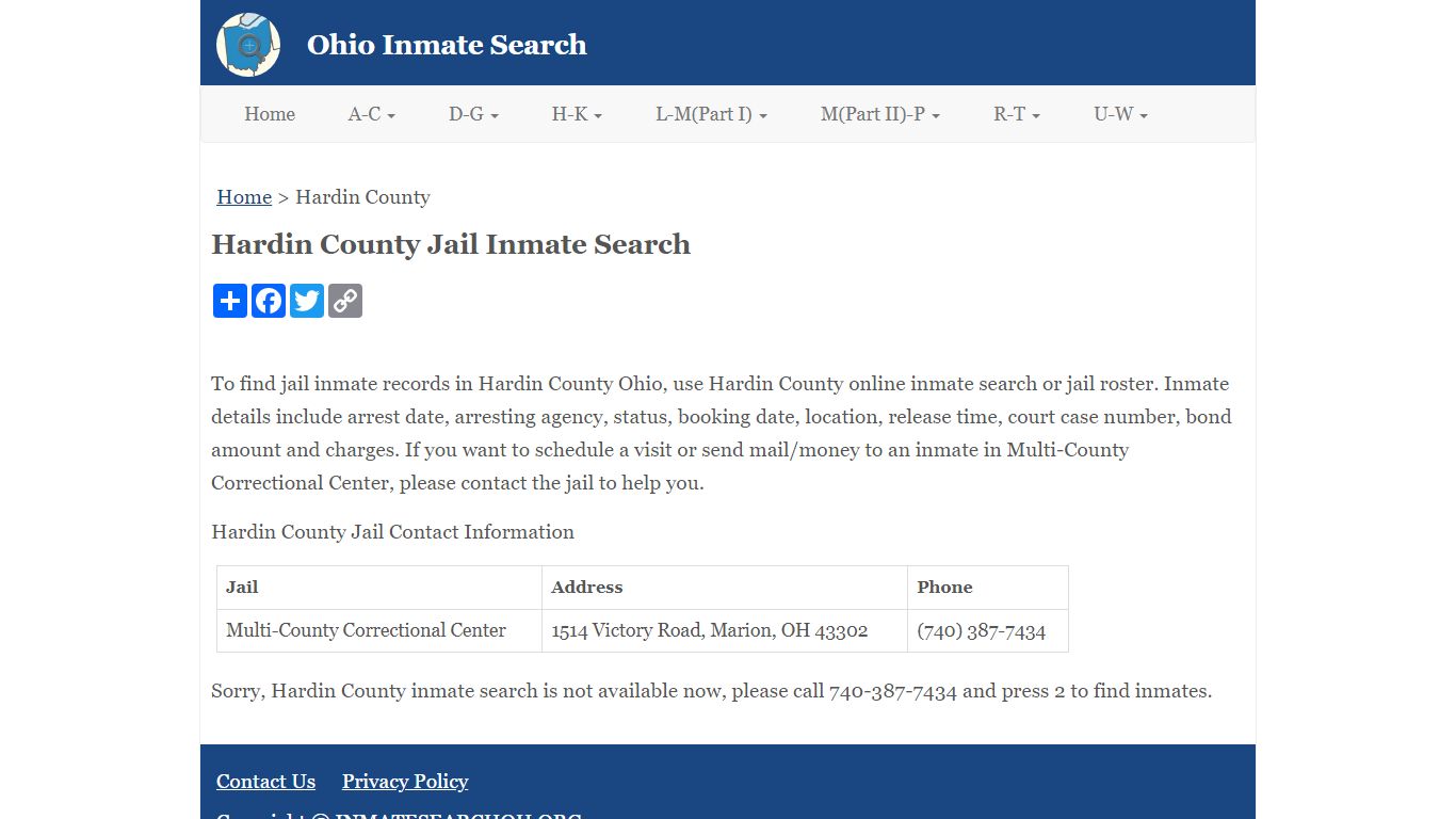 Hardin County Jail Inmate Search