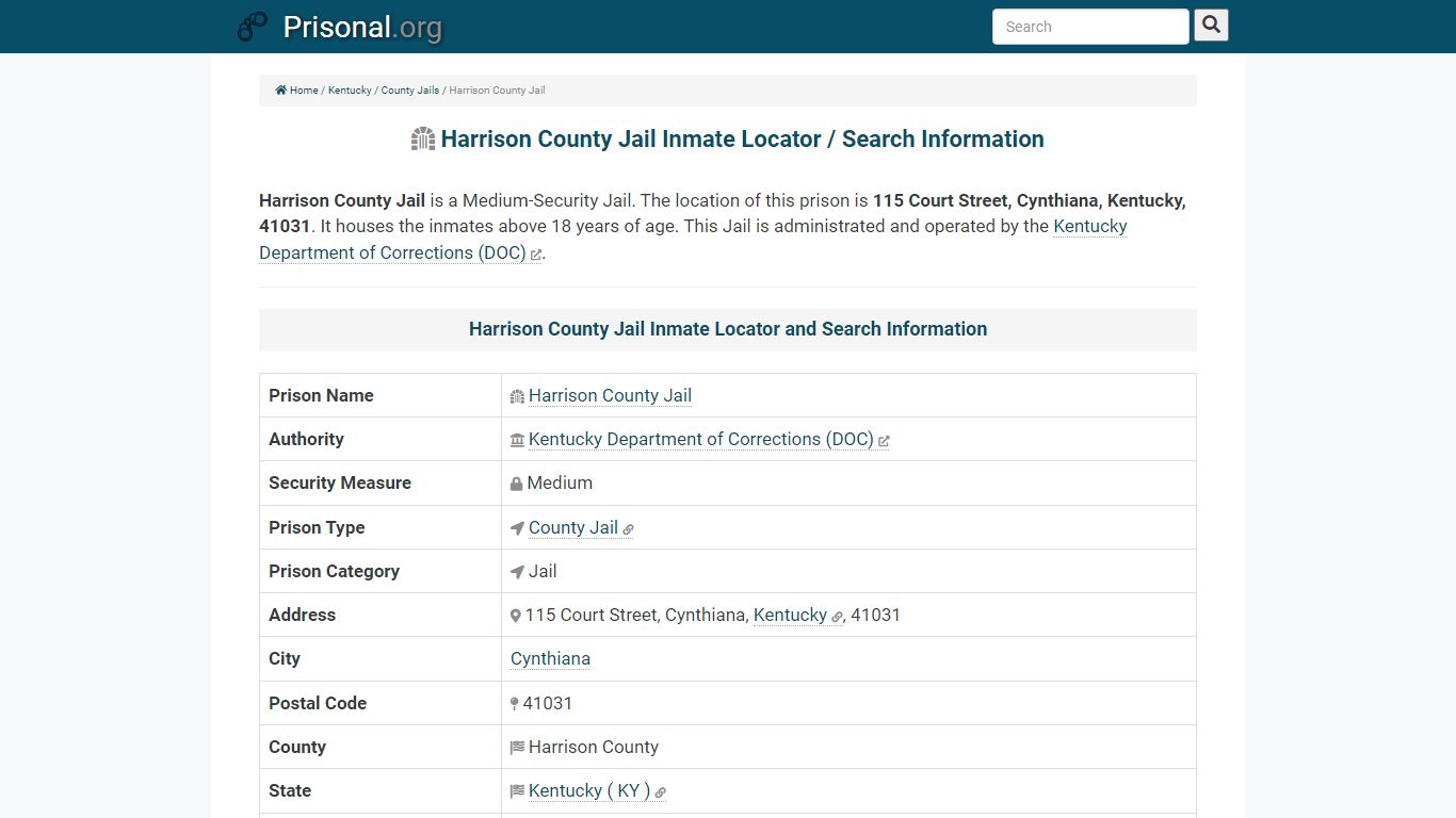 Harrison County Jail-Inmate Locator/Search Info, Phone, Fax, Email ...