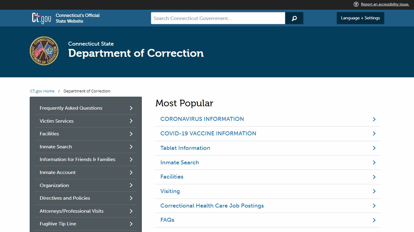 Connecticut Department of Correction - CT.gov