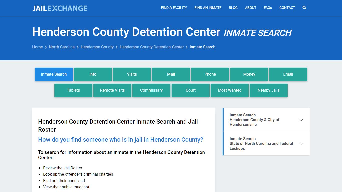 Henderson County Detention Center Inmate Search - Jail Exchange