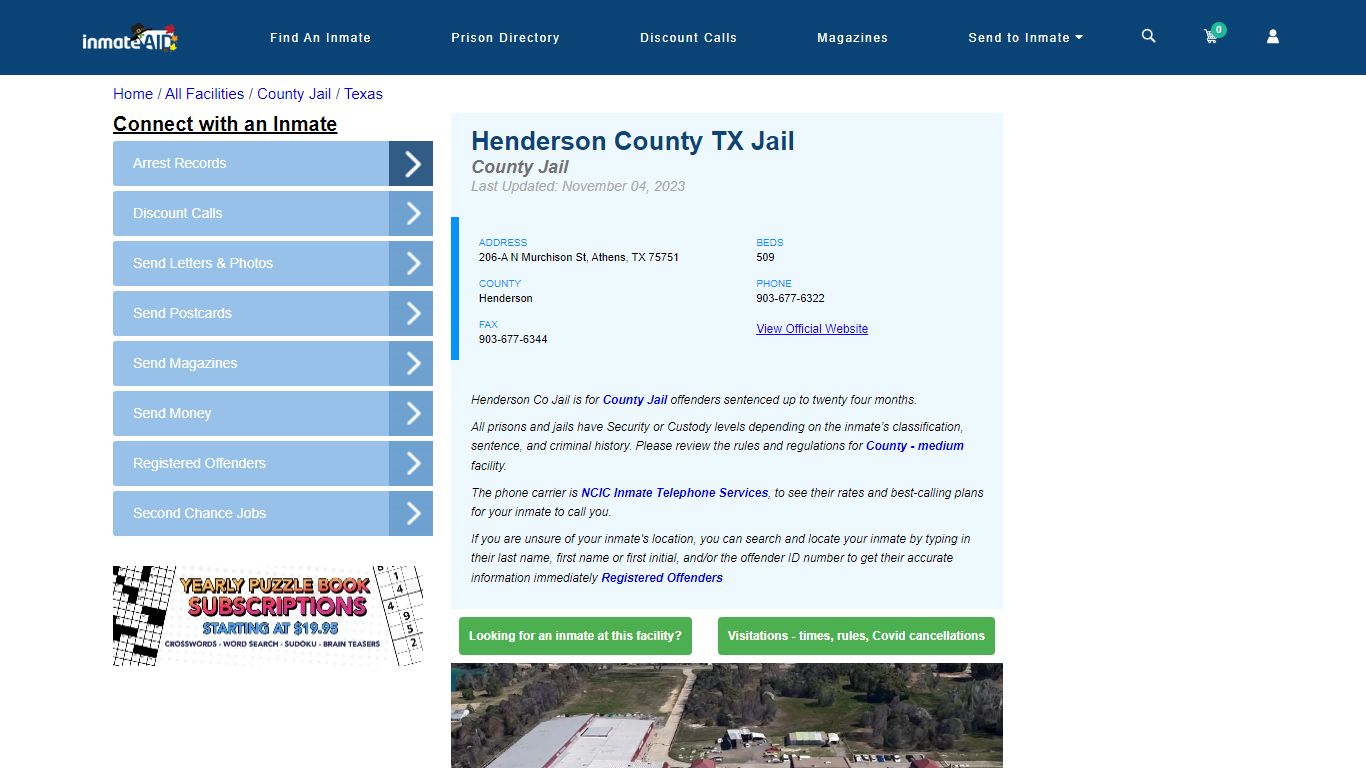 Henderson County TX Jail - Inmate Locator - Athens, TX