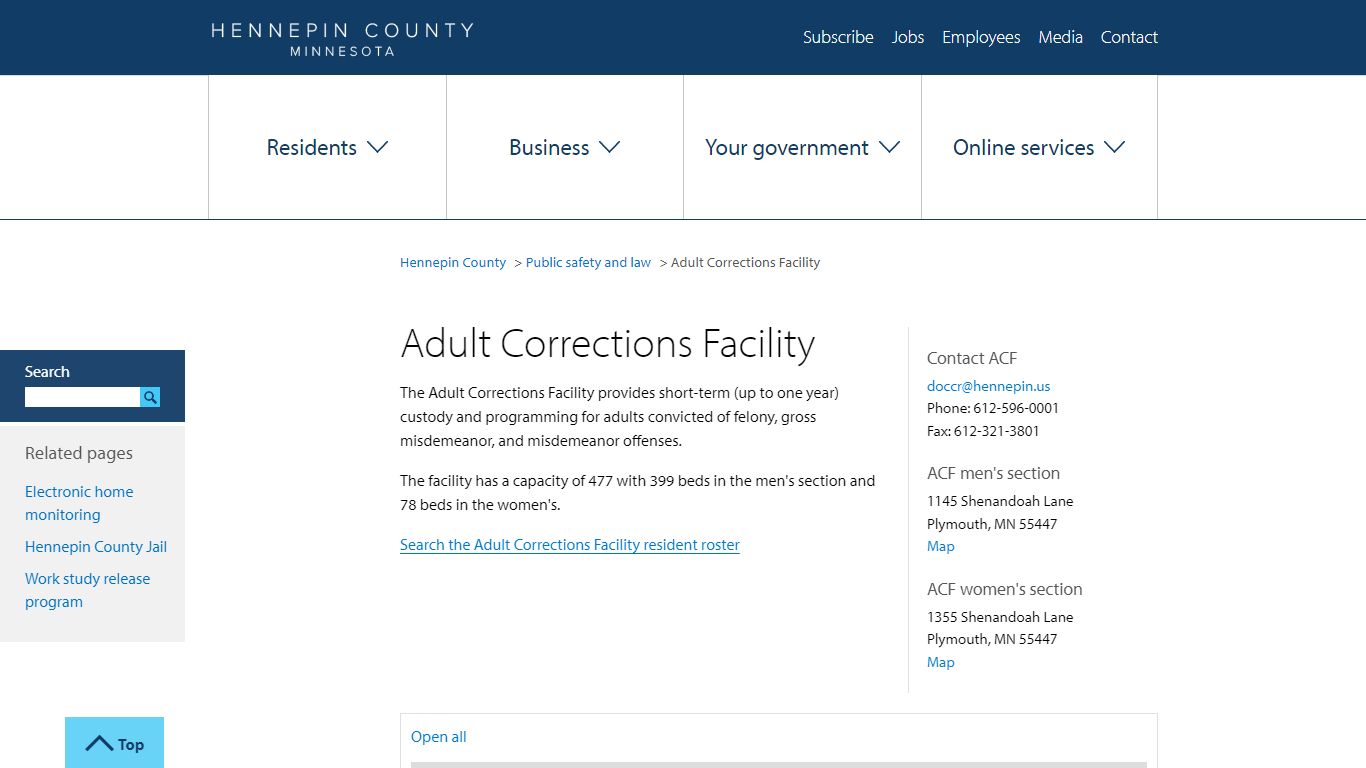 Adult Corrections Facility | Hennepin County