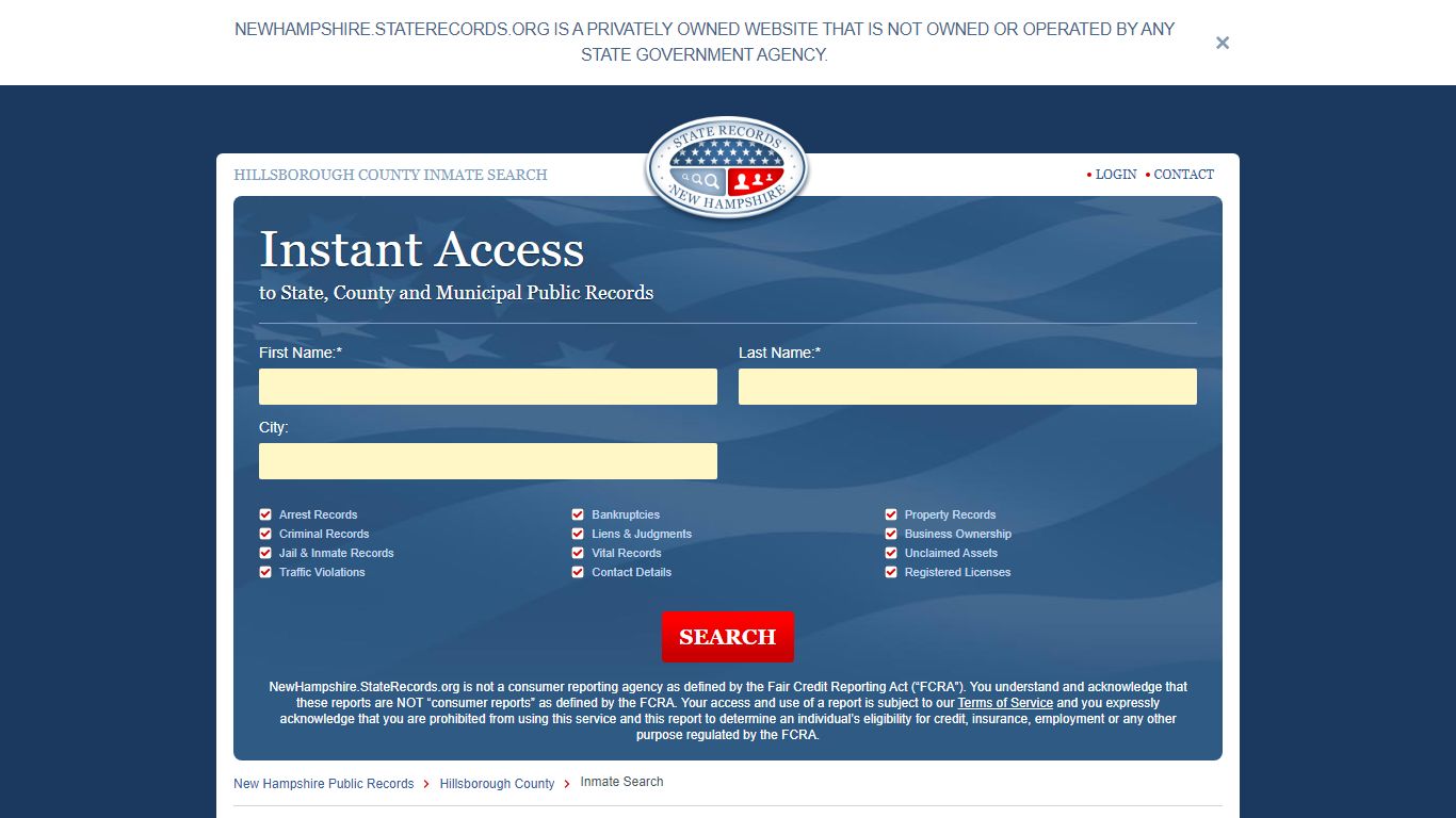 Hillsborough County, New Hampshire Inmate Search | StateRecords.org
