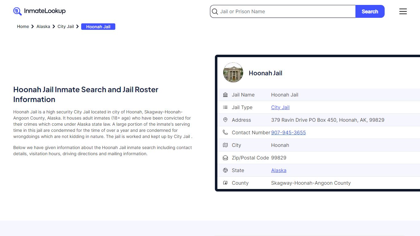 Hoonah Jail (AK) Inmate Search Alaska - Inmate Lookup