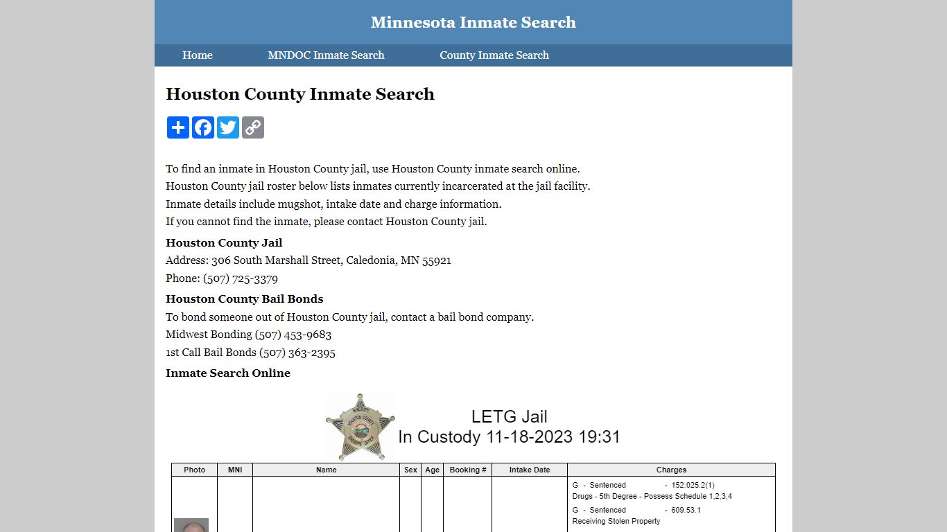 Houston County Inmate Search