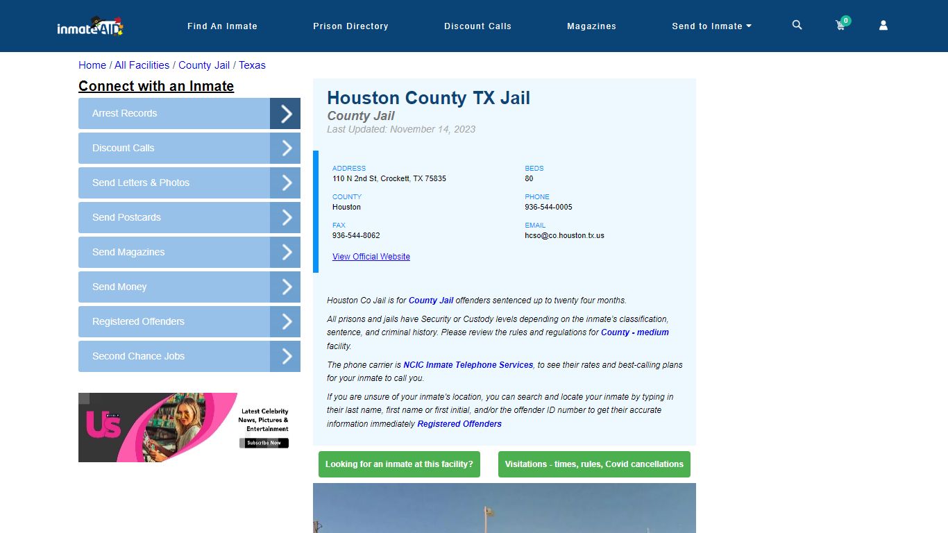 Houston County TX Jail - Inmate Locator - Crockett, TX