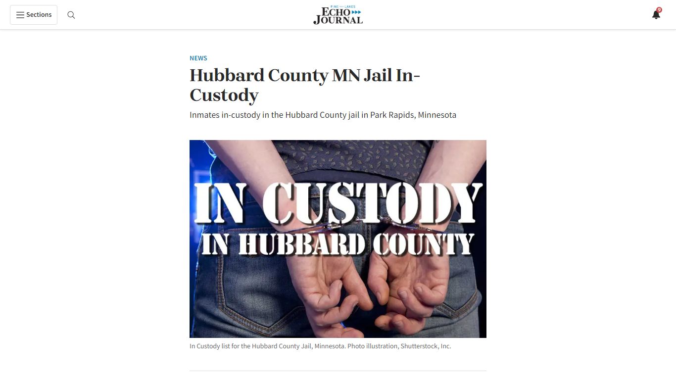 Hubbard County MN Jail In-Custody - Pequot Lakes, Minnesota