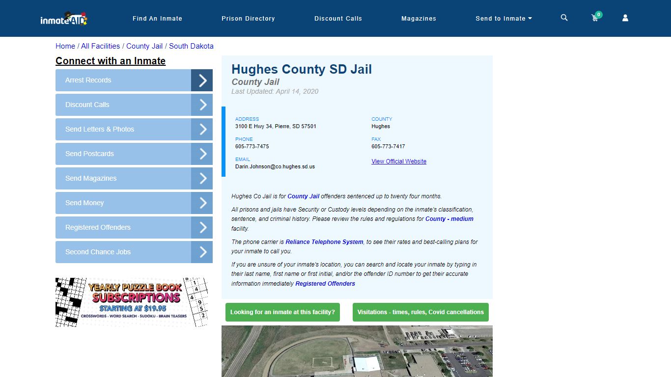 Hughes County SD Jail - Inmate Locator - Pierre, SD