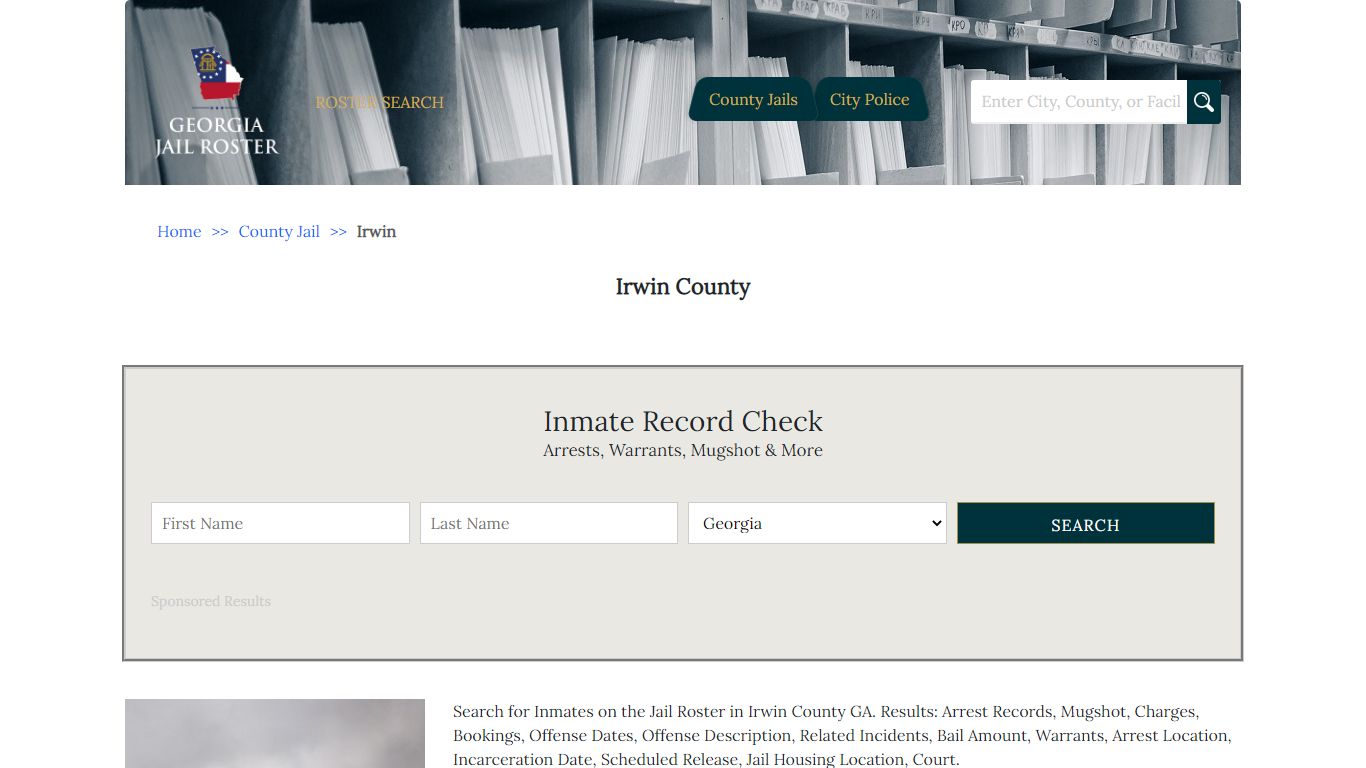 Irwin County | Georgia Jail Inmate Search