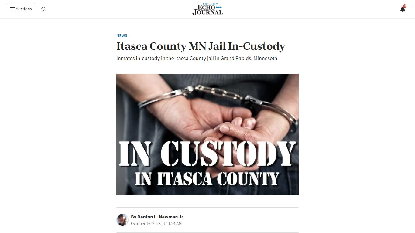 Itasca County MN Jail In-Custody - Pine & Lakes Echo Journal