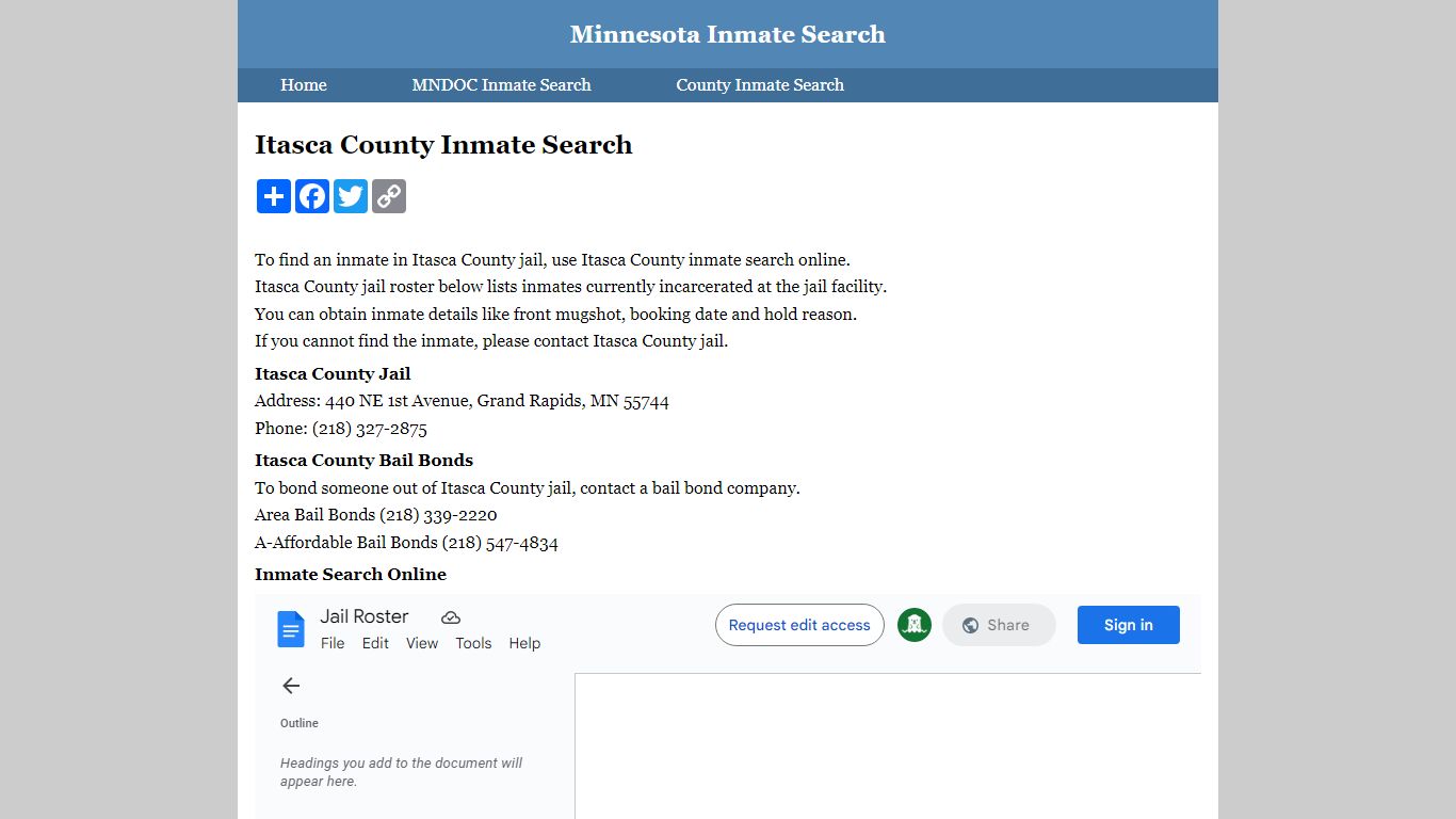 Itasca County Inmate Search