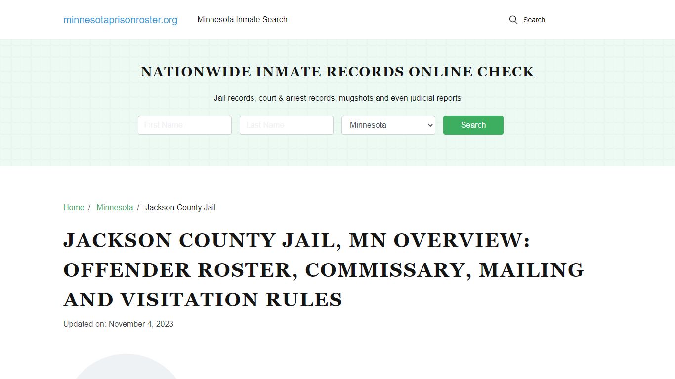 Jackson County Jail, MN: Inmate Search, Jail Rules & Contact Info