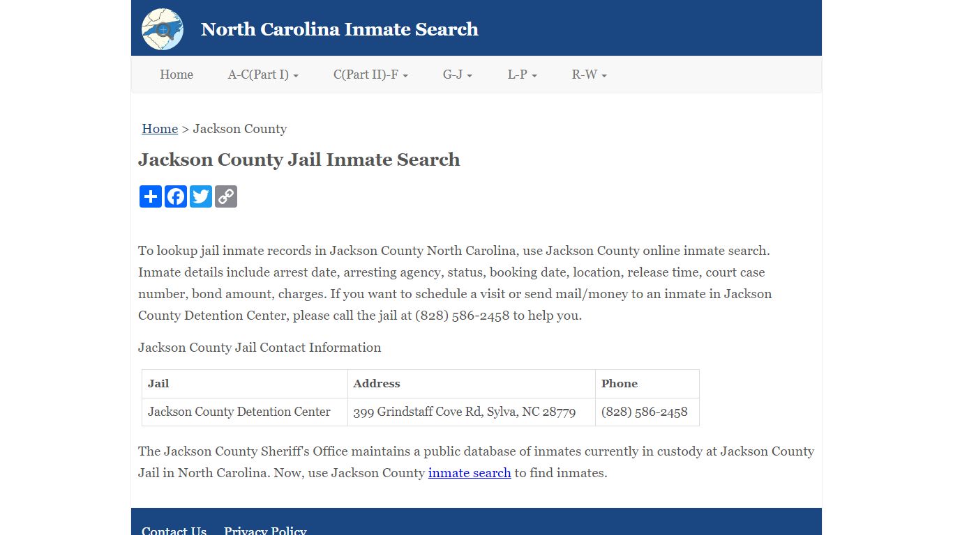 Jackson County Jail Inmate Search