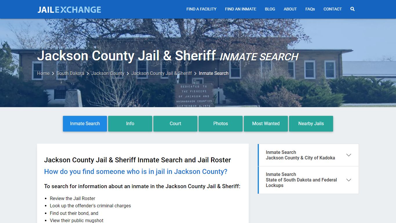 Jackson County Jail & Sheriff Inmate Search - Jail Exchange