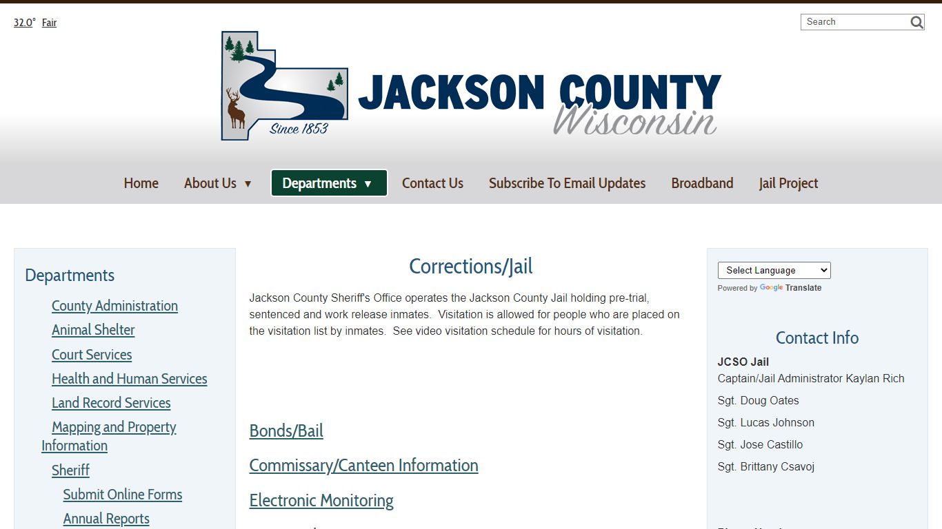 Corrections/Jail - Jackson County, WI