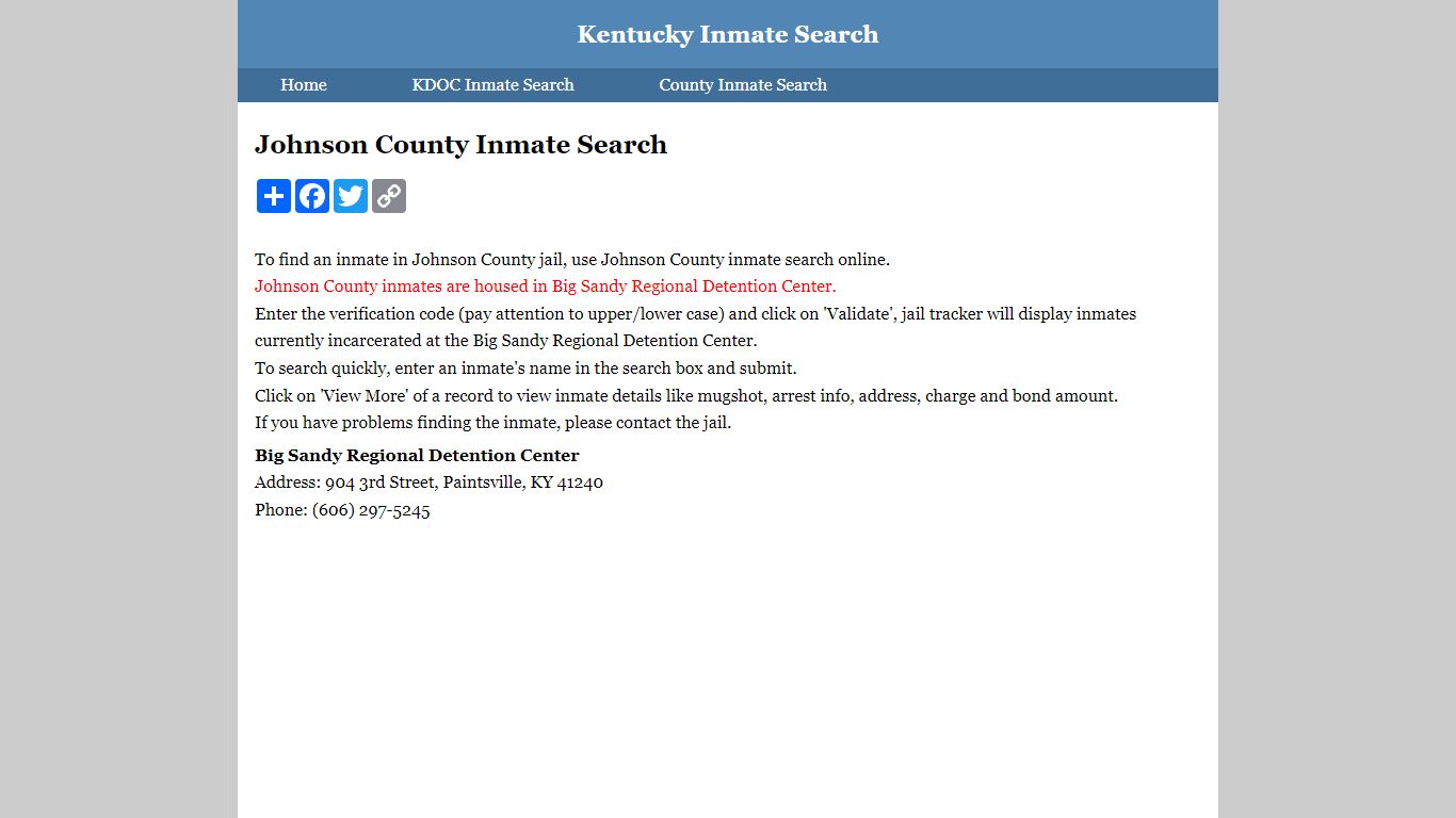 Johnson County Inmate Search