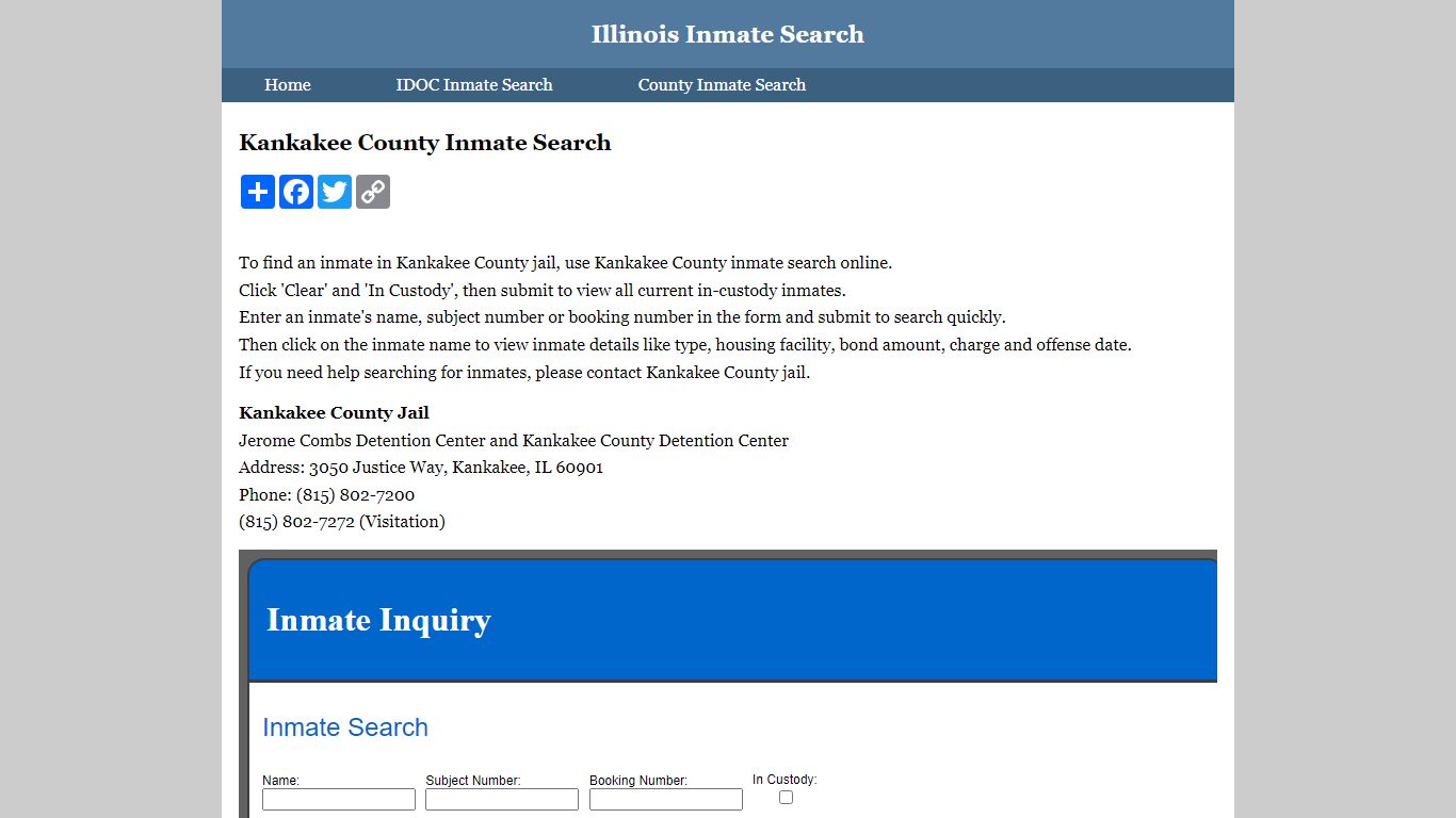 Kankakee County Inmate Search